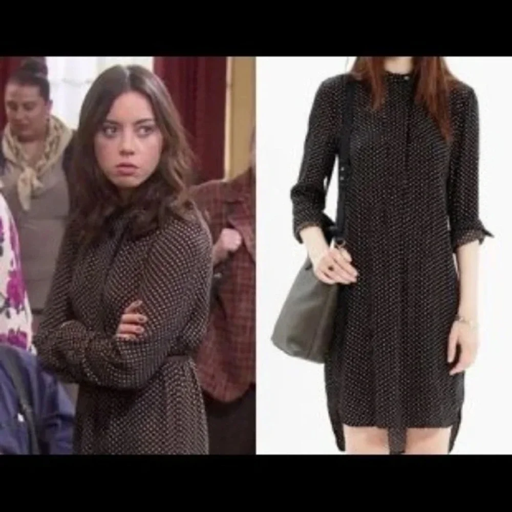 Madewell Long-Sleeve Polka Dot Tunic Dress size small